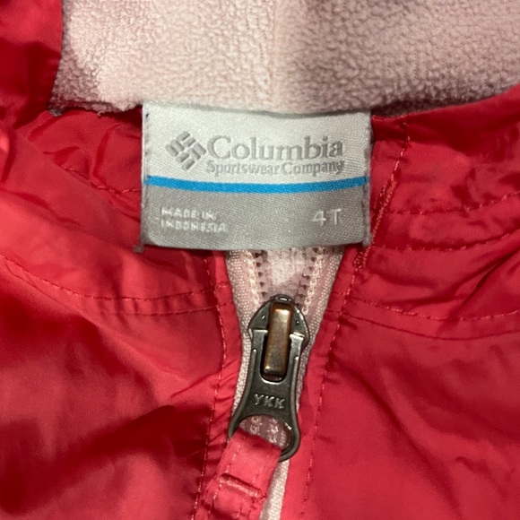 Columbia Kids Red Hooded Rain Jacket - Picture 4 of 4